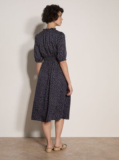 Polka Dot Ruffle Midi Dress