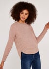 Textured Knit Jumper, Pink, large