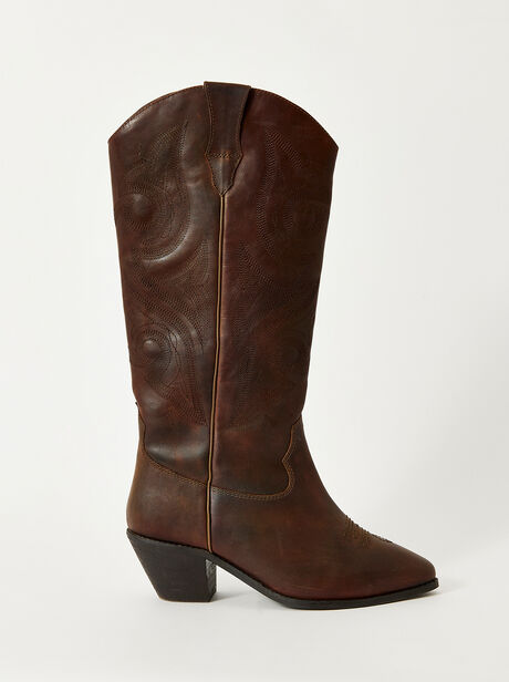 Brown Cowboy Leather Boots