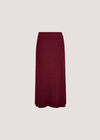 Fine Knit Cable Midi Skirt, Burgundy, large