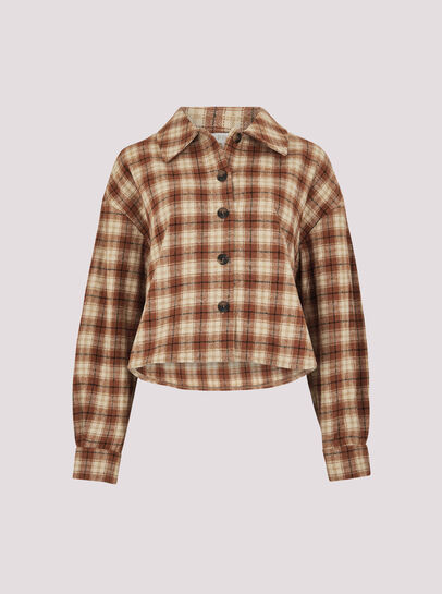 Cropped Check Shacket