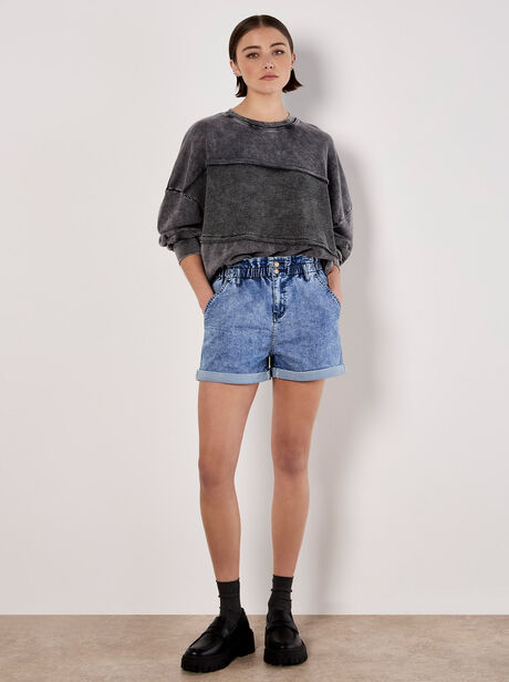 Denim Turn Up Shorts