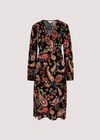 Colourful  Paisley Midi Dress, Black, large