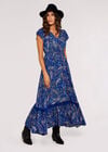 Painterly Paisley Maxi Dress, Blue, large