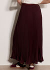 Ruffle Hem Pleated Maxi Skirt, Plum, large
