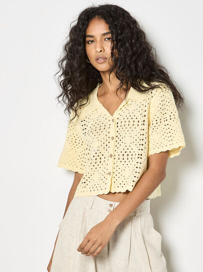 Floral Cotton Crochet Cardigan