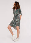 Patchwork Shirt Mini Dress, Green, large