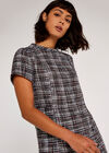 Tweed Shift Dress, Burgundy, large