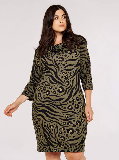 Curve Animal Print Mini Dress