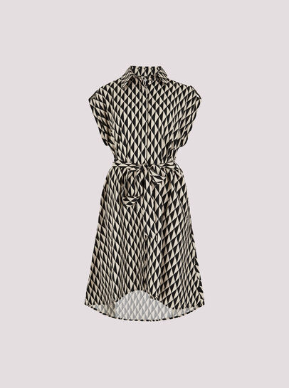 Geo Print Shirt Midi Dress
