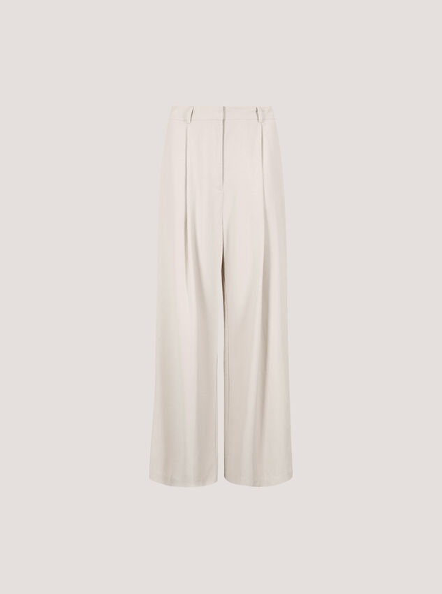 Soft Tailored Wide Leg Trousers, Stone, large
