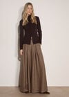Fine Knit Ruched Cardigan, Brown, large
