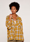 Oversized Plaid Shirt, Mustard, large