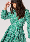 Ikat Tile Shirt Mini Dress, Green, large