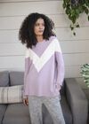 Chevron Slash Neck Jumper, Lilac, large