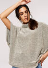 Roll Neck Boucle Cape, Khaki, large