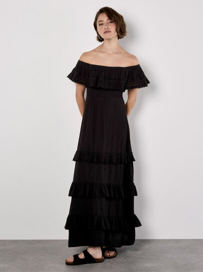 Bardot Lace Detail Maxi Dress