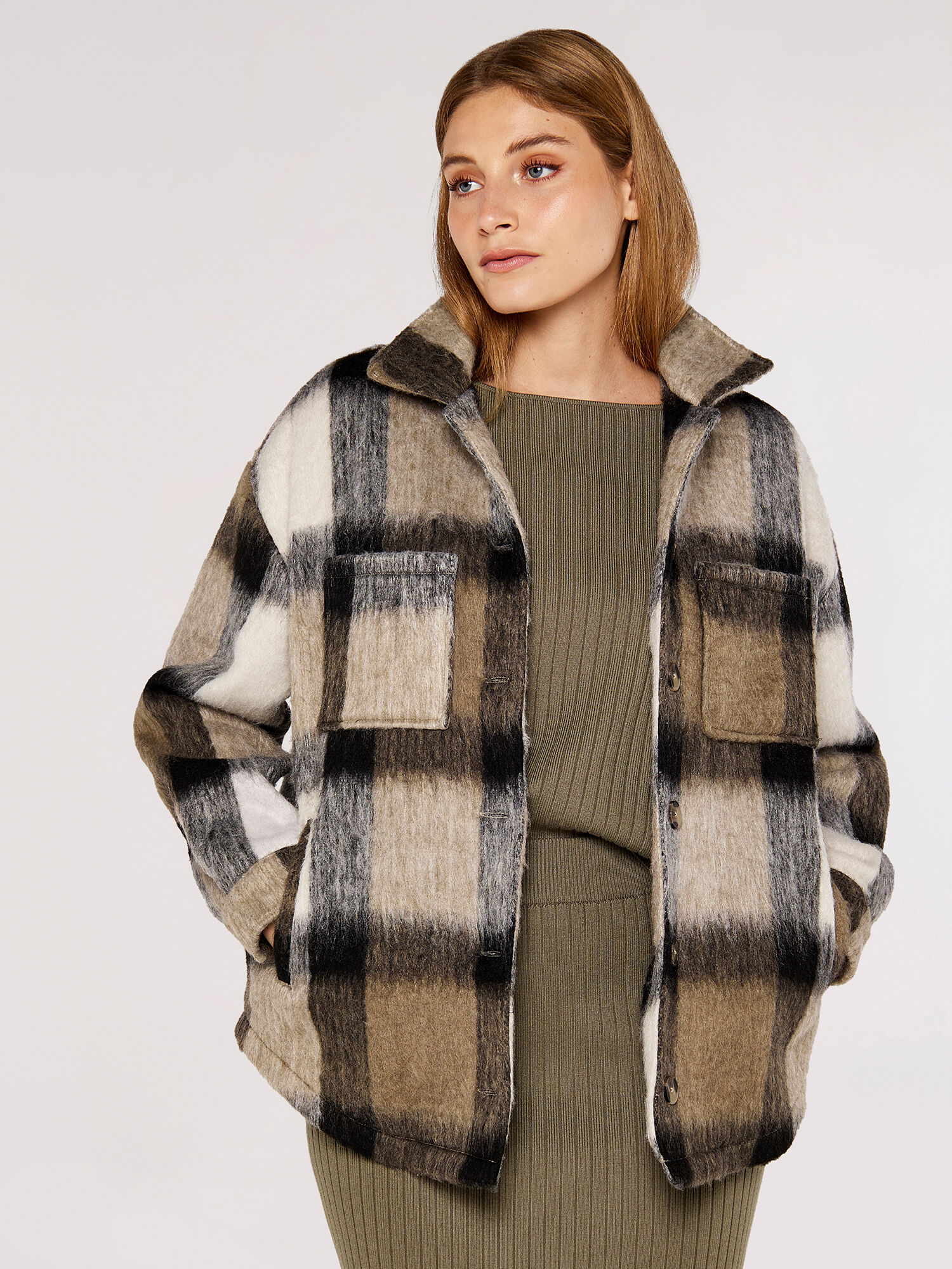 Check shacket with wool 2025