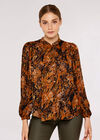 Medow Chiffon  Blouse, Brown, large