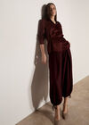 Soft Satin Shirt, Burgundy, large
