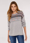 Fairisle Edge Jumper, Light Grey / Silver, large