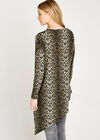 Brown Leopard Asymmetric Hem Top, Brown, large