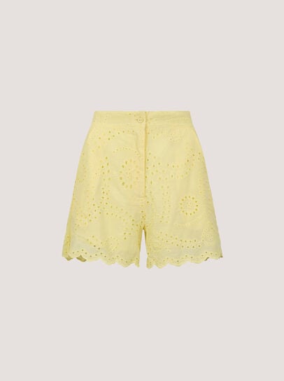 Scalloped Cotton Broderie Mini Shorts
