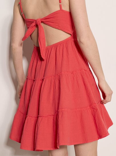 Bow Back Crochet Cami Mini Dress