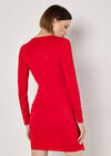 Wrap Bodycon Mini Dress, Red, large