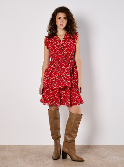 Ditsy Floral Chiffon Mini Dress