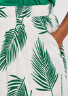 Curve Palm Print Skirt, White, large