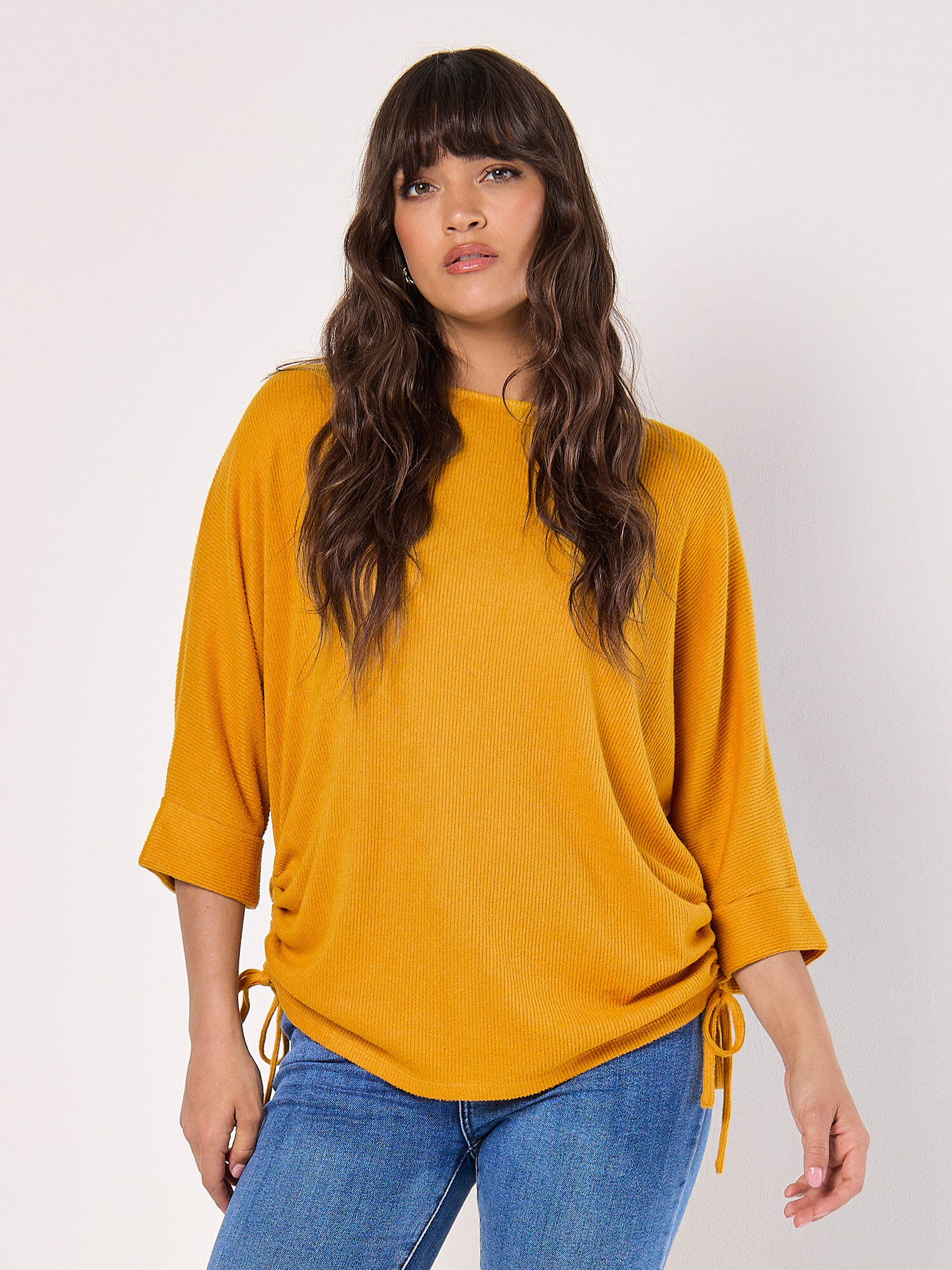 mustard batwing top