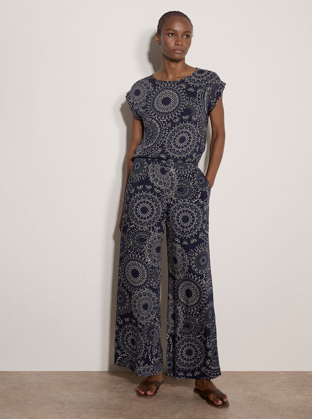 Kaleidoscope Long Woven Trousers, Navy, large