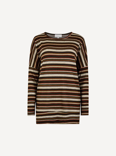 Engineered Stripe Batwing Jersey Top