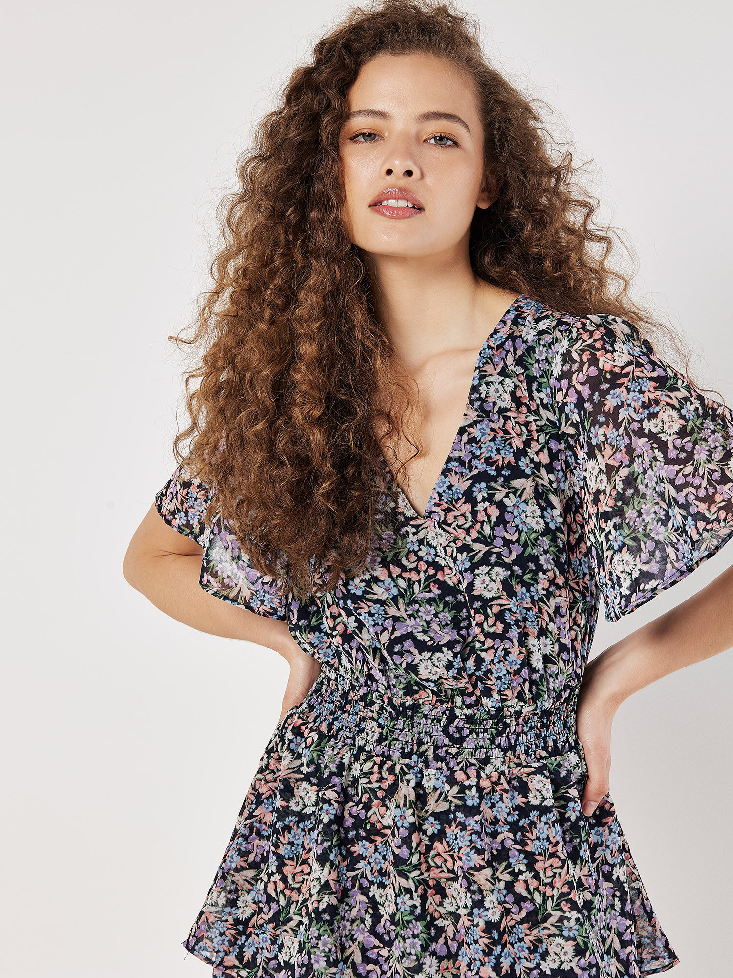 Mini robe fleurie discount