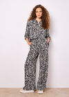 Zebra Print High-Low Shirt, Stone, large