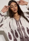 Floral Leaf Embroidered Blouse, Cream, large