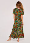 Floral Angel Sleeve Dress, Green, large