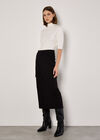 Cotton Cargo Midaxi Skirt, Black, large