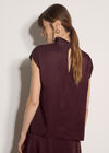 Soft Mock Neck Tank Top, Purple, large
