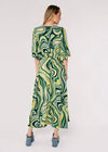 Retro Swirl Maxi Dress, Green, large