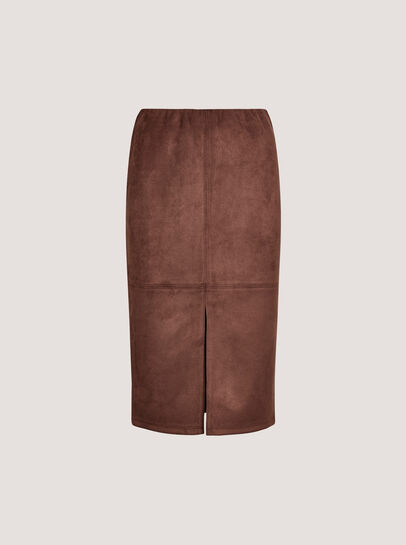 Split Front Suede Pencil Skirt