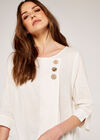 Triple Button Asymmetric Top, Cream, large