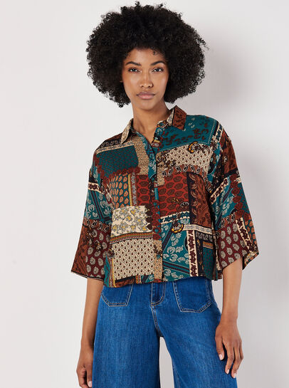 Patchwork Paisley Boxy Shirt