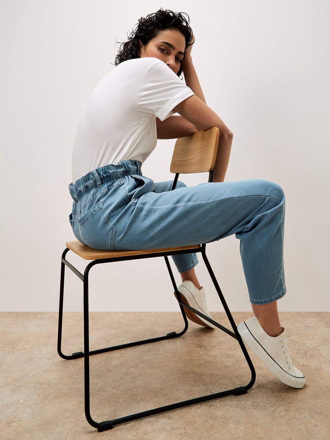 Freya Paper Bag Waist Slim Fit Jeans