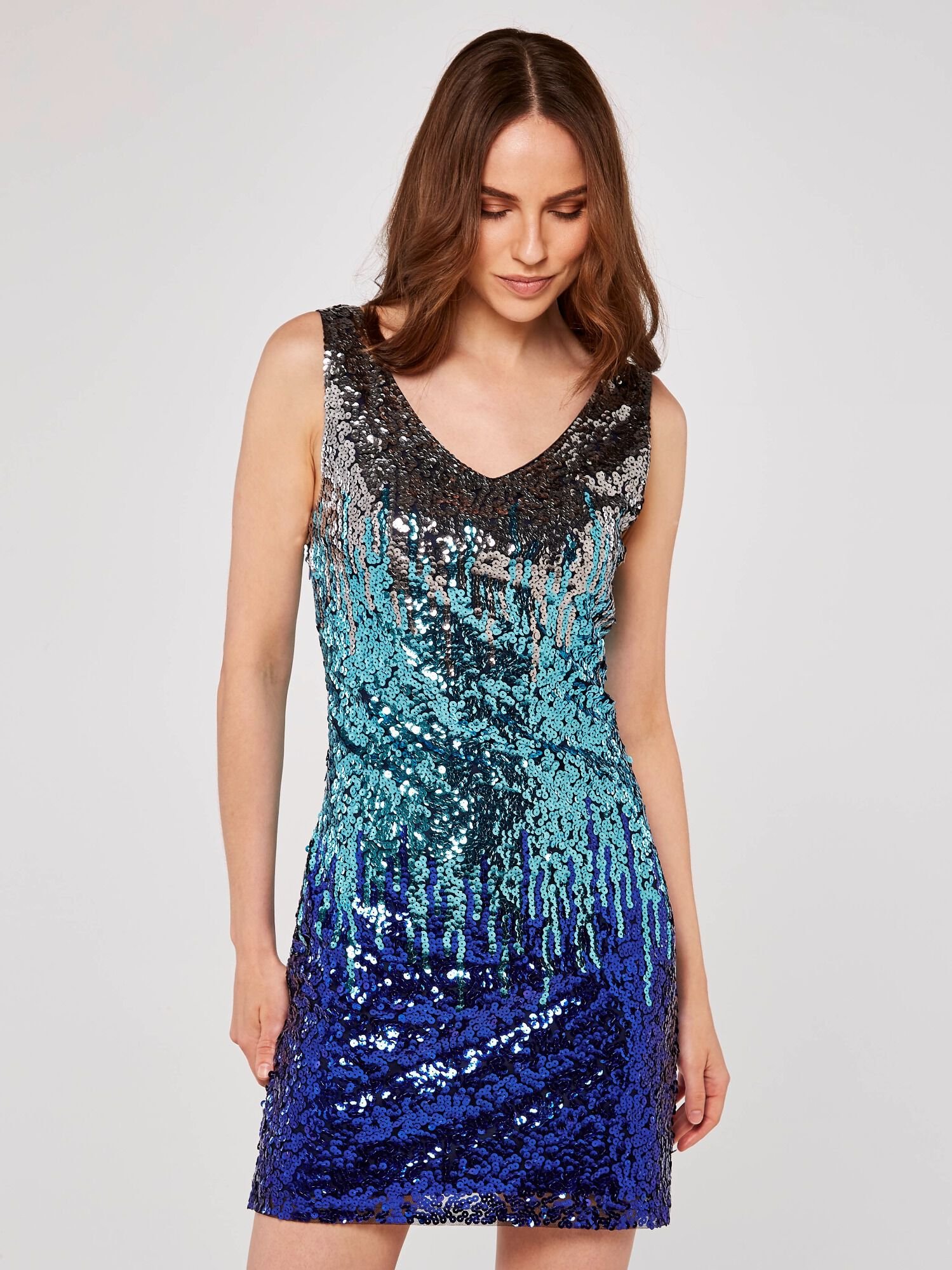 Blue sparkly hot sale bodycon dress