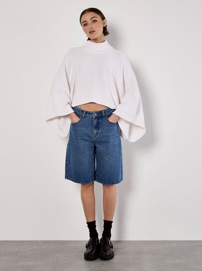 Mock Neck Cape Jumper