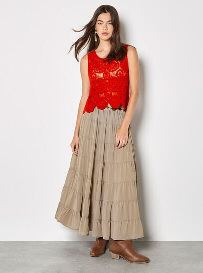 Chiffon Tiered Maxi Skirt