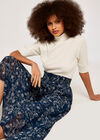  Retro Floral Skirt, Navy, large