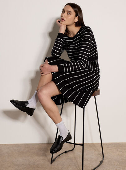 Multi Stripe Knitted Midi Dress